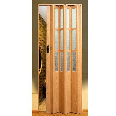 Двери-гармошка ПВХ Simfonia 2030x860 мм дуб стекло