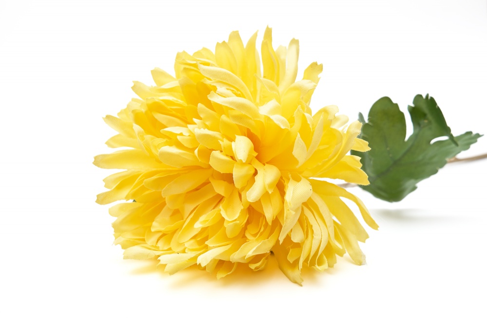 Цветок искусственный Хризантема 46 см темно-желтая Девилон