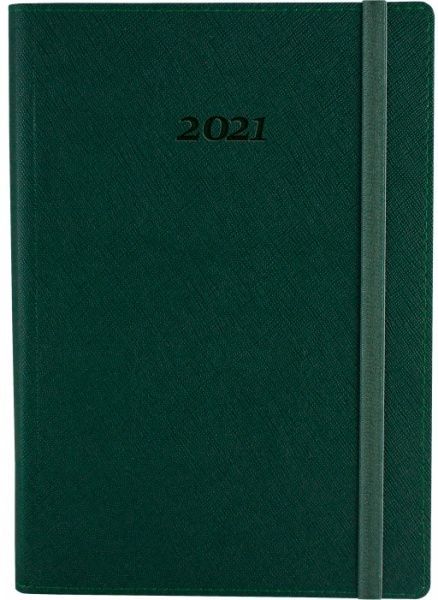 Щоденник датований 2021, CROSS, зелений, А5, м'яка обкладинка з гумкою Optima O25235-04 
