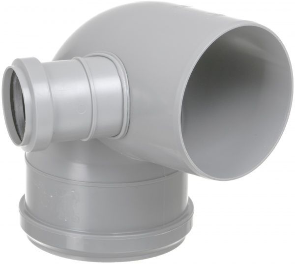 Колено Valsir с боковым отводом левое d100 / 50 87 °/ 67 °