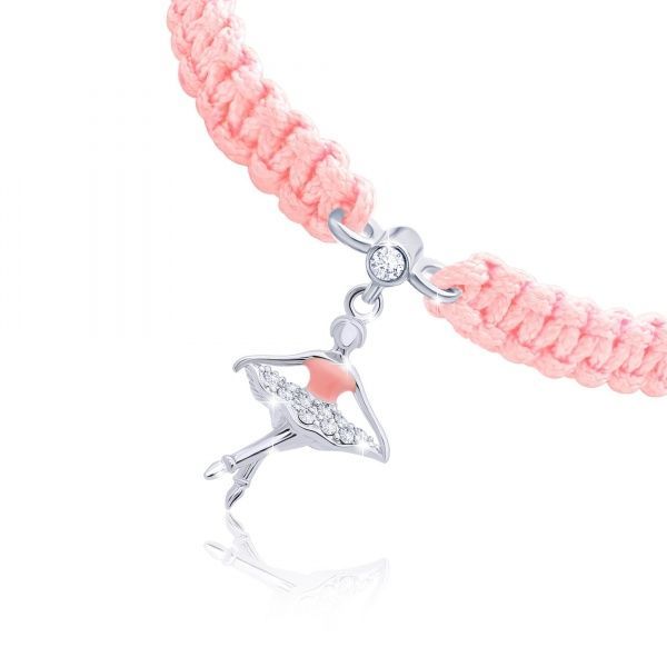 Браслет плетеный UMa&UMi Балерина розовая