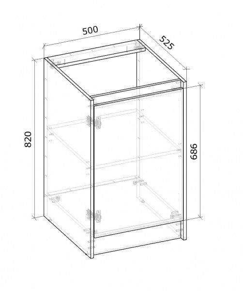 Тумба нижняя МС Идея КРАФТ Н 50/82/525 крафт золотой Грейд
