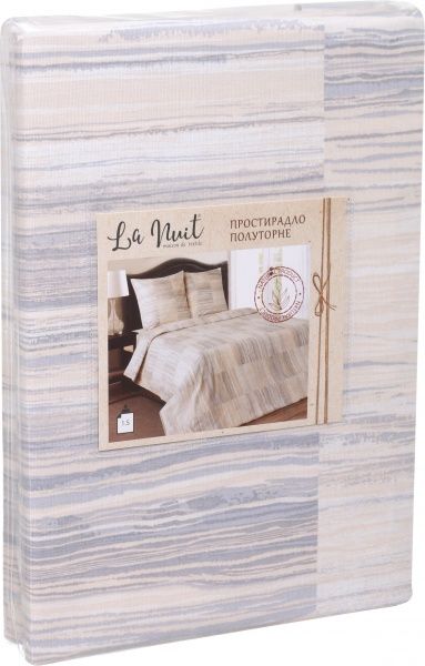 Простирадло Смужка 160x220 см сірий La Nuit 