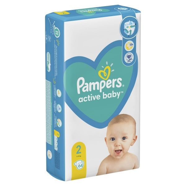 Підгузки Pampers Active Baby розмір 2 (4-8 кг) 64 шт.