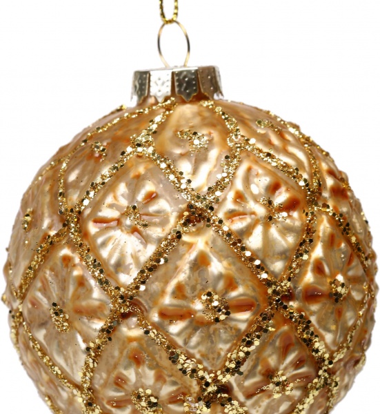 Шар новогодний в ассортименте 80 мм розовый с золотым EE21016