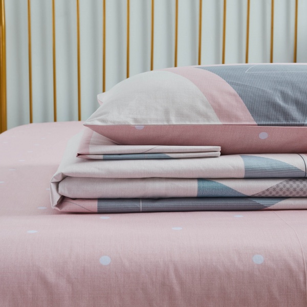 Комплект постельного белья Triangulo 2 бело-розовый La Nuit 