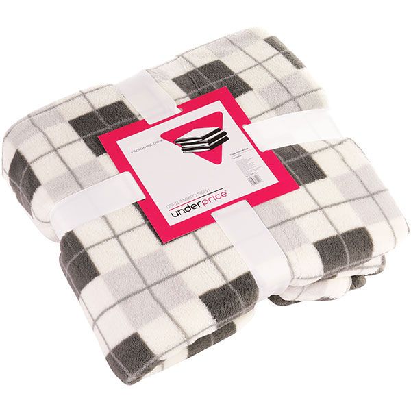 Плед мікрофібра Underprice Клітинка сірий 200x220 см