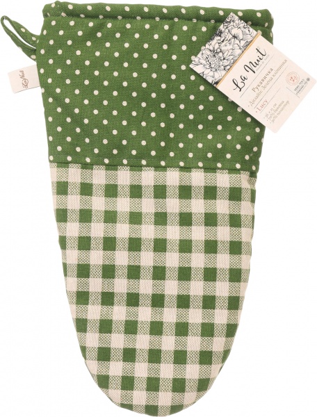 Прихватка Lucy Зеленая клетка 21x36 см красный La Nuit 