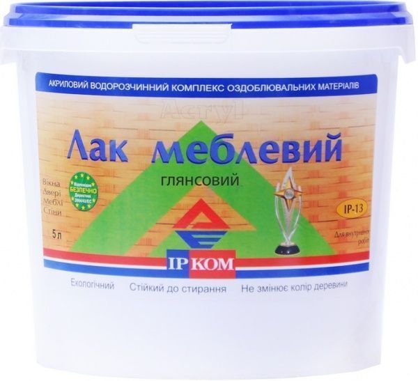 Лак мебельный ИР-13 ІРКОМ глянец 5 л бесцветный
