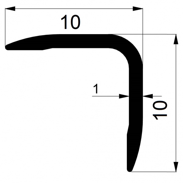 Уголок алюминиевый АЛЮПРО 10x10x1 мм 2710 мм декоративный внешний