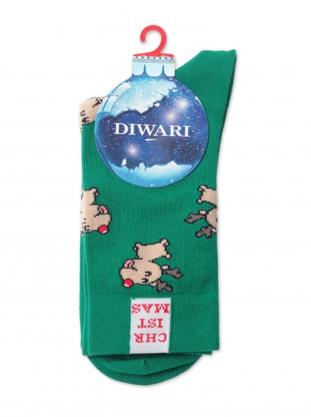 Шкарпетки чоловічі DiWaRi DW NEW YEAR 21С р.27-29 зелений