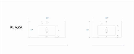 Умывальник мебельный Aquarius Plaza (G) 80