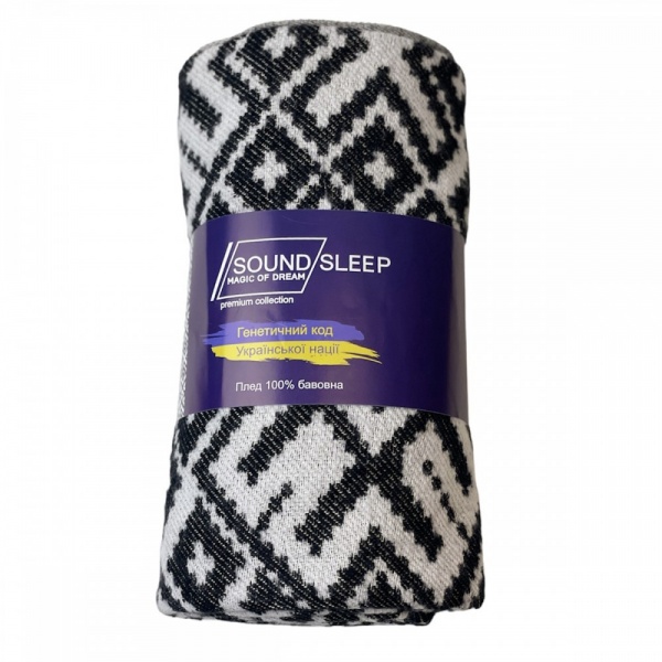 Плед Код Незламної Нації 140x200 см чорний із білим SoundSleep 
