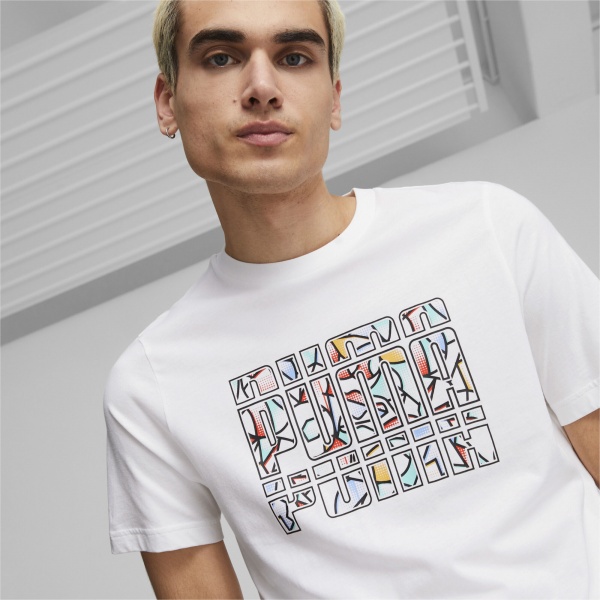 Футболка Puma GRAPHICS SUMMER TEE PUMA WHITE 67448202 р.M белый