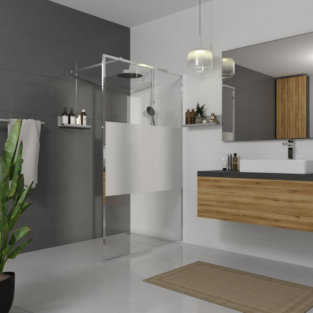 Стенка душевая Koller Pool AQWC70120CI AQUA Walk-IN Chrome 1200x1950x(700-1200)