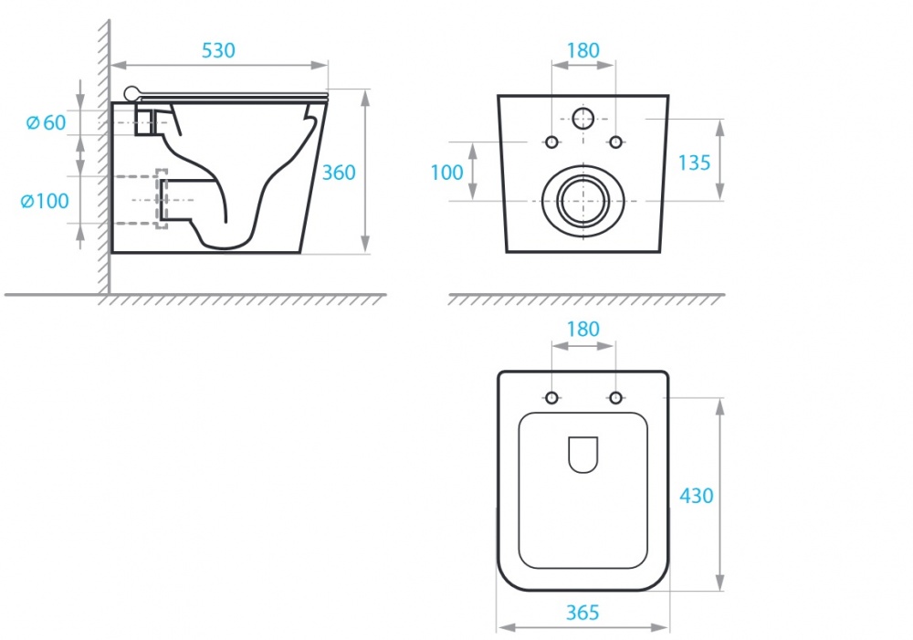 Унітаз підвісний Koller Pool CUBE з сидінням Soft-close