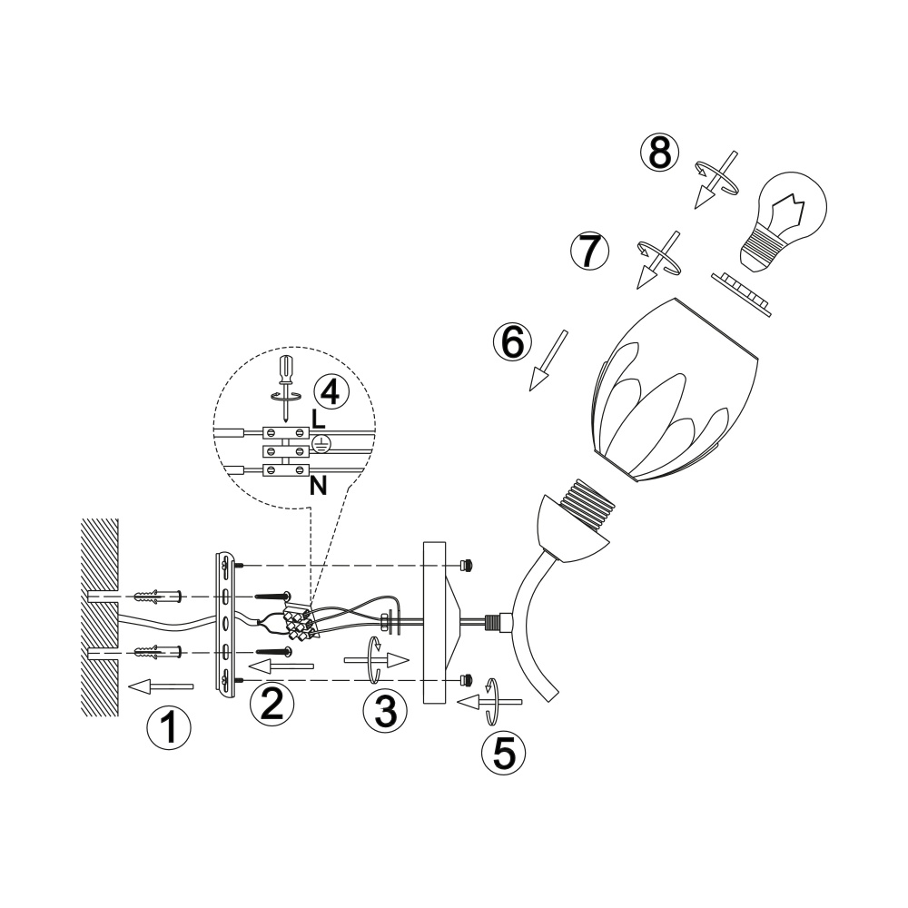 Бра Miorro Vello металл/стекло 2x40 Вт E27 хром 51-311-013