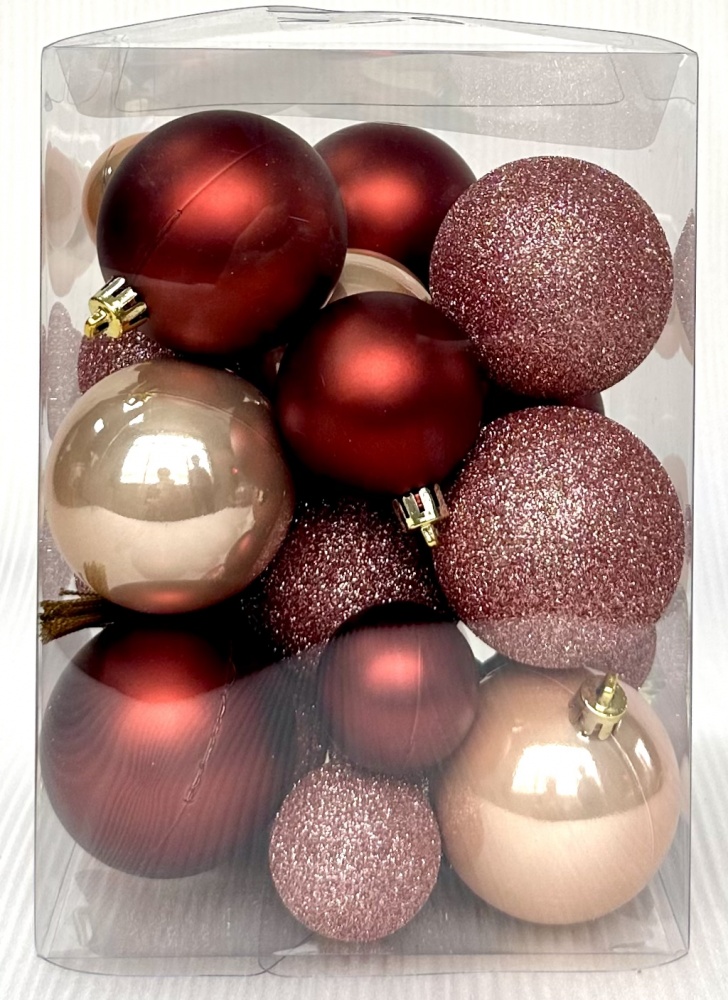 Набір ялинкових куль Три тони 24355/24358 в асортименті d 40 мм 30 шт./уп.