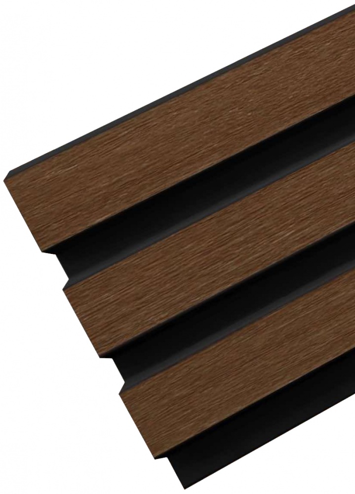 Реечная панель Walldeco полимерная 115x12x2900 мм дуб темный (D404-112 )