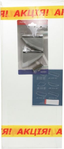 Набор, стеклянная полка + держатели для полки 600x250 мм прозрачный 