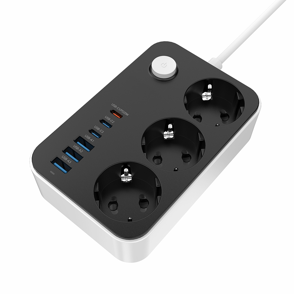 Фильтр-удлинитель ColorWay с заземлением 3 гн. черный 2 м CW-CHE36PDB