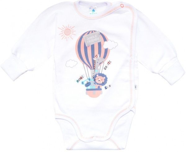 Боди детское Minikin с запахом р.56 белый с коралловым 194000356 