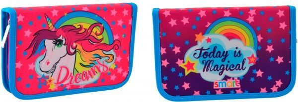 Пенал твердый одинарный без клапана HP-02 Unicorn Smart розовый