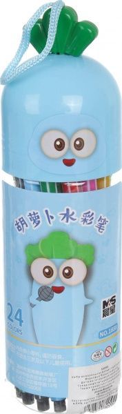 Набір фломастерів акварельних 24 кольори Морковка блакитний колір