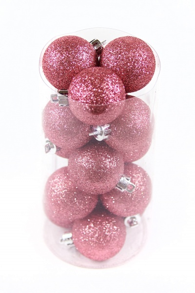 Набор елочных шаров темно-розовых d85 мм 16,5 см 15 шт./уп. 