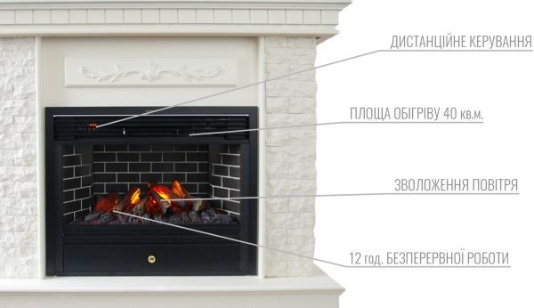 Камінокомплект ASTRA FLAME Нук White + Плутон