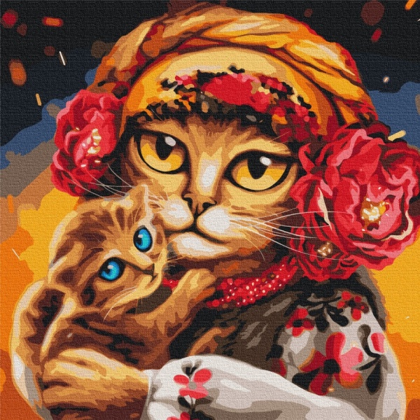 Картина по номерам Семья котиков ©Марианна Пащук PBS53117M 50x50 см Brushme 