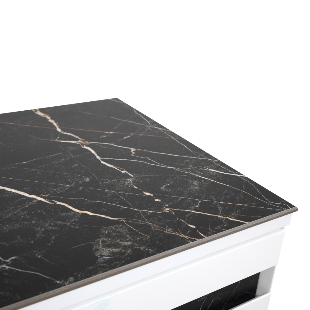 Тумба під умивальник Aqua Rodos OSTIN білий мат зі стільницею керамограніт Namibia Black 90 см