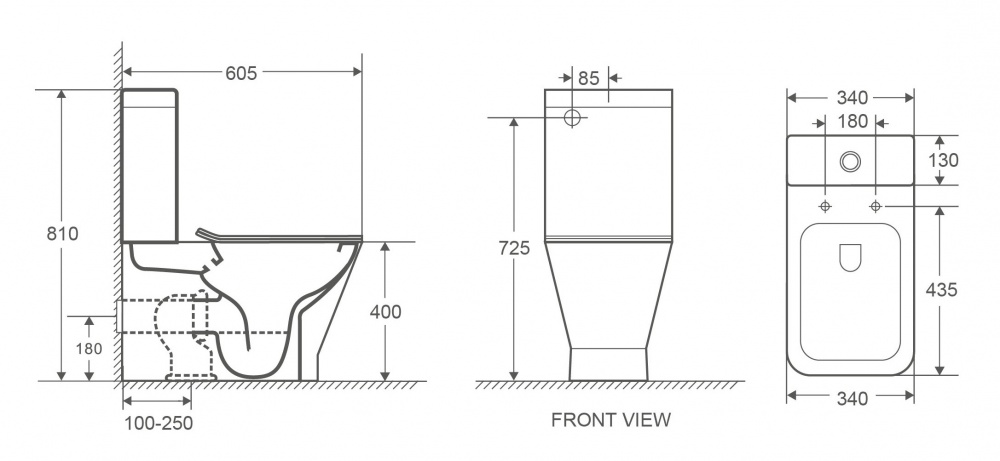 Унитаз-компакт VOLLE RAMIRO Rimless, 61х34х81см, с сиденьем Duroplast SLIM slow-closing