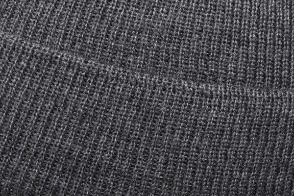 Шапка двойная с отворотом полушерстяная серый