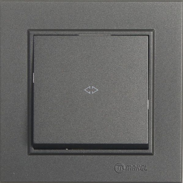 Перемикач перехресний одноклавішний Makel Karea без підсвітки 10 А 220В димчастий