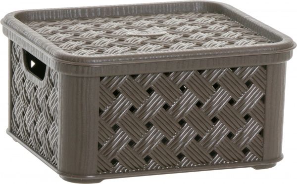 Кошик пластиковий Tontarelli із кришкою Аріанна S 85x166x145 мм