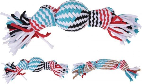 Игрушка для собак мяч с узлами 34 см в ассортименте