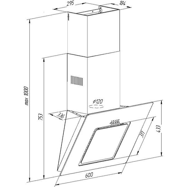 Вытяжка Pyramida NR-F M black 60 см