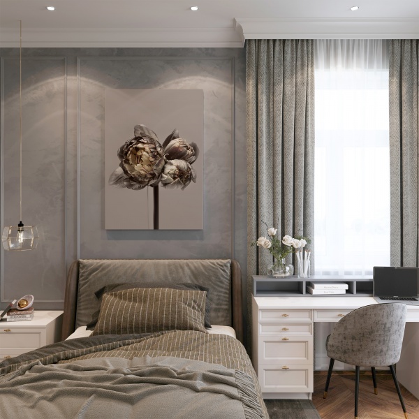 Картина на полотні Бежеві квіти 70x50 см WS Holst 14082216 