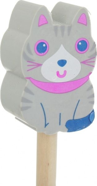 Олівець чорнографітний з гумкою Кіт в коробці в асортименті