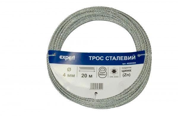 Трос оцинкований 4 мм 20 пог.м. DIN 3055
