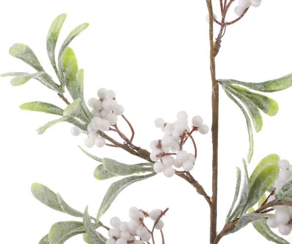 Декорация новогодняя Ветка из ягод обилипихы 60 см белая EPI-709116001016-1 