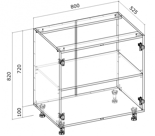 Тумба нижня Грейд розпашна 800x820x522 мм сірий 