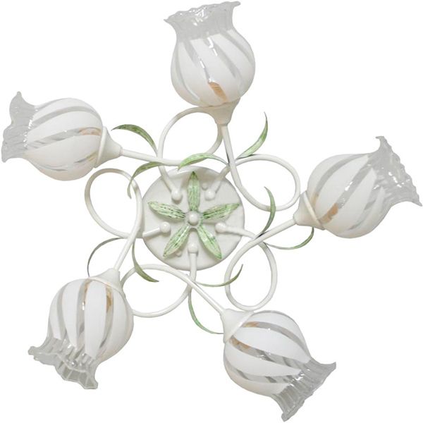 Люстра потолочная Геотон 5xE27 белый НПБ 02-5х60-204 Н1169/5 