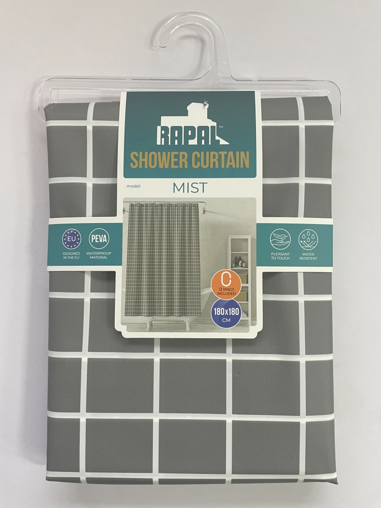 Шторка для ванны Rapal Mist 180х180 см