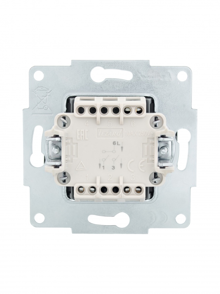 Выключатель двухклавишный Lezard Vesna без подсветки антрацит 742-4288-101