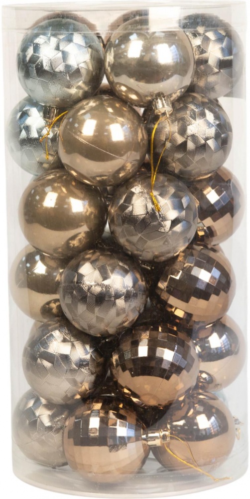 Набор елочных шаров рустик микс цветов d 60 мм 30 шт./уп.