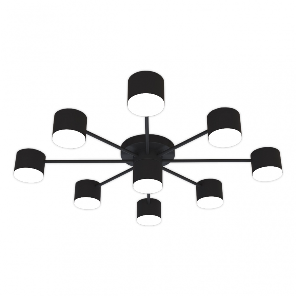 Люстра стельова Hopfen VENNSKAP-GX-9 BK 9xGX53 чорний