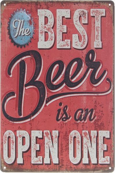Табличка жестяная печатная Best beer 30x20 см разноцветный 