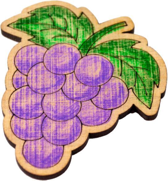 Игрушка деревянная Зірка магнит Фрукты-овощи